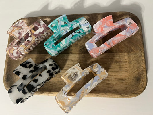 Marble/Tortoise Claw Clips